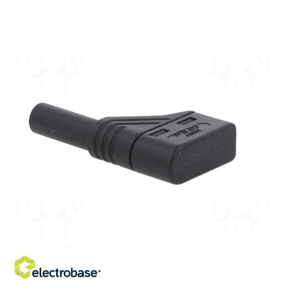 Connector: 4mm banana | plug | 24A | 1kVDC | black | insulated,angled paveikslėlis 4