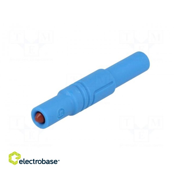 Plug | 4mm banana | 24A | 1kVDC | blue | insulated,with protection | 3mΩ image 2