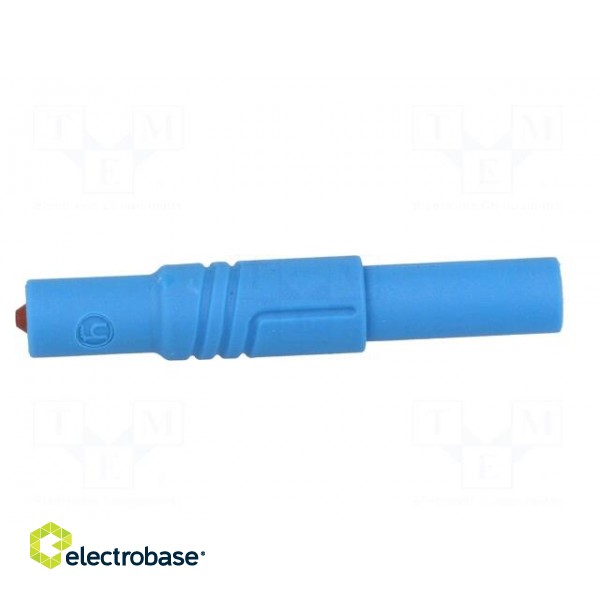 Plug | 4mm banana | 24A | 1kVDC | blue | insulated,with protection | 3mΩ image 3