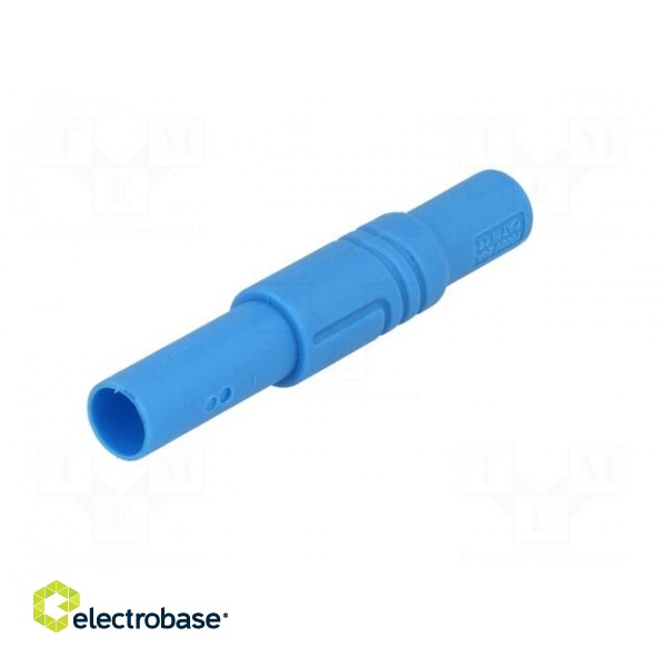 Plug | 4mm banana | 24A | 1kVDC | blue | insulated,with protection | 3mΩ image 6