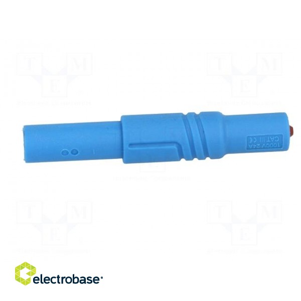 Plug | 4mm banana | 24A | 1kVDC | blue | insulated,with protection | 3mΩ image 7