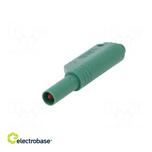 Plug | 4mm banana | 24A | 1kVDC | green | 0.5÷2.5mm2 | on cable | 3mΩ paveikslėlis 2
