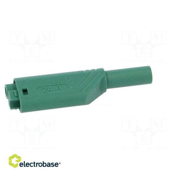 Plug | 4mm banana | 24A | 1kVDC | green | 0.5÷2.5mm2 | on cable | 3mΩ paveikslėlis 7