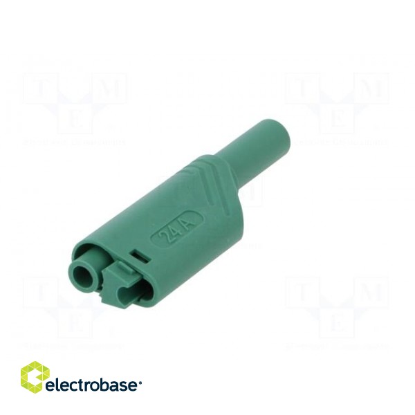 Plug | 4mm banana | 24A | 1kVDC | green | 0.5÷2.5mm2 | on cable | 3mΩ paveikslėlis 6