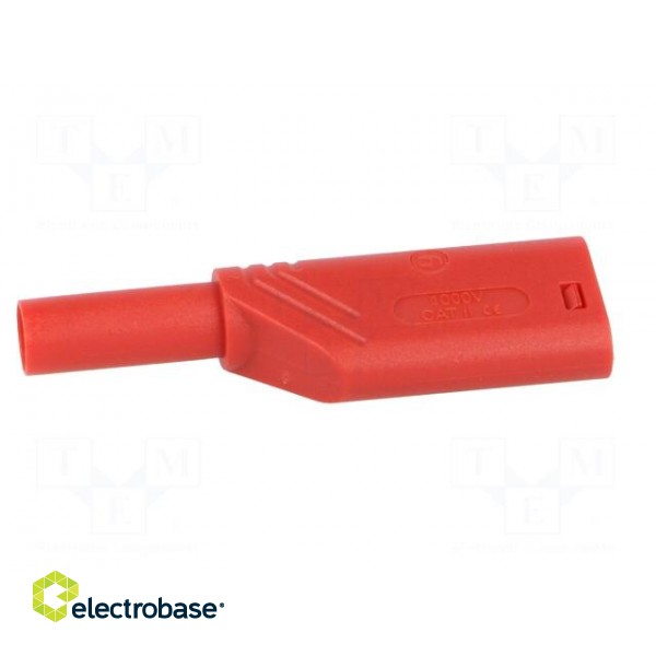 Plug | 4mm banana | 24A | 1kVDC | red | 0.5÷2.5mm2 | Mounting: on cable image 3