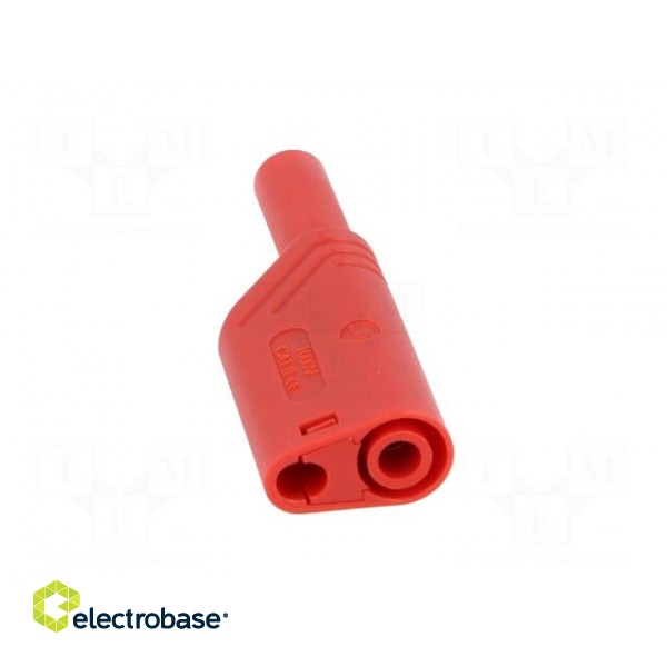 Plug | 4mm banana | 24A | 1kVDC | red | 0.5÷2.5mm2 | Mounting: on cable image 5