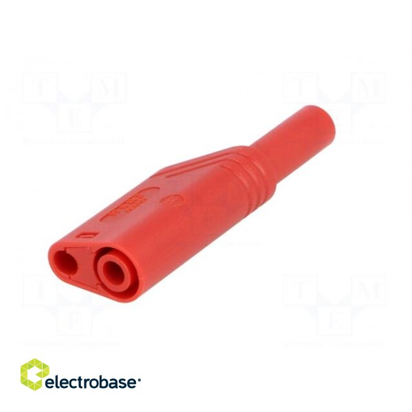 Plug | 4mm banana | 24A | 1kVDC | red | 0.5÷2.5mm2 | on cable | 3mΩ image 6