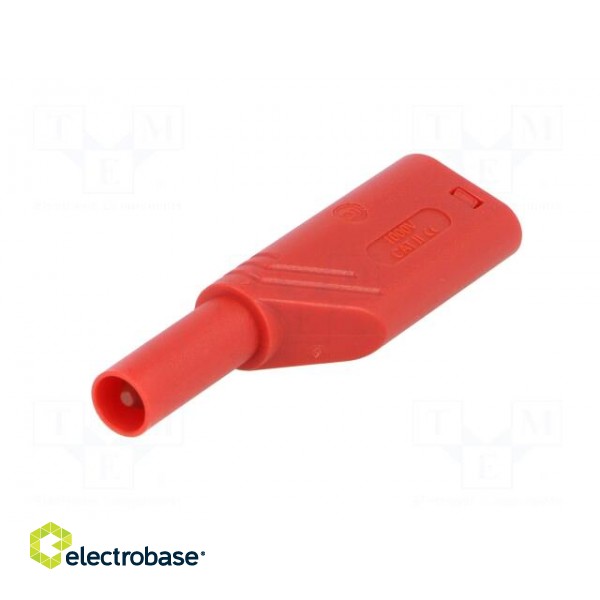 Plug | 4mm banana | 24A | 1kVDC | red | 0.5÷2.5mm2 | on cable | 3mΩ image 2