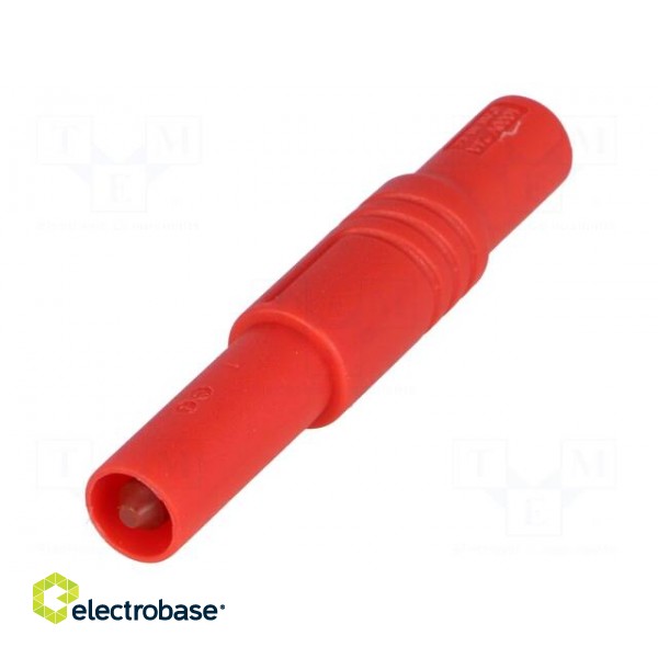 Plug | 4mm banana | 24A | 1kVDC | red | insulated | 3mΩ | 0.5÷2.5mm2 фото 1