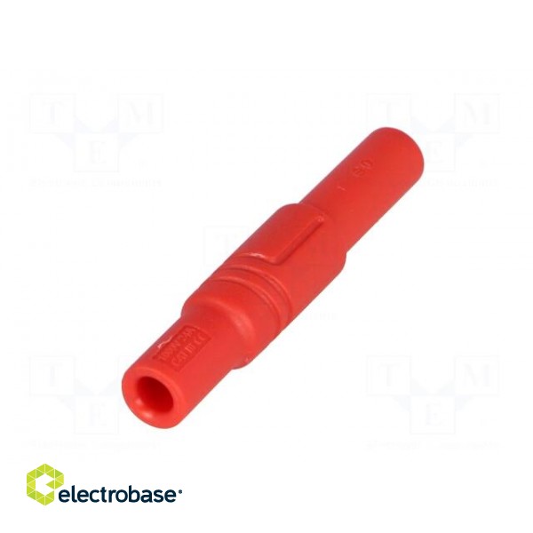 Plug | 4mm banana | 24A | 1kVDC | red | insulated | 3mΩ | 0.5÷2.5mm2 paveikslėlis 6