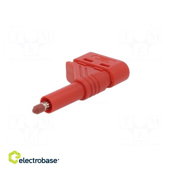 Plug | 4mm banana | 24A | 1kVDC | red | insulated,angled | 0.5÷1.5mm2 фото 2