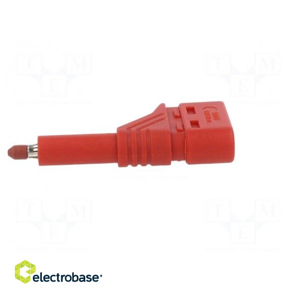 Plug | 4mm banana | 24A | 1kVDC | red | insulated,angled | 0.5÷1.5mm2 фото 3