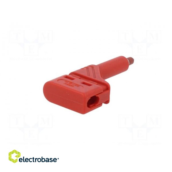 Plug | 4mm banana | 24A | 1kVDC | red | insulated,angled | 0.5÷1.5mm2 image 6