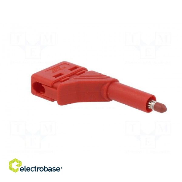 Plug | 4mm banana | 24A | 1kVDC | red | insulated,angled | 0.5÷1.5mm2 фото 8