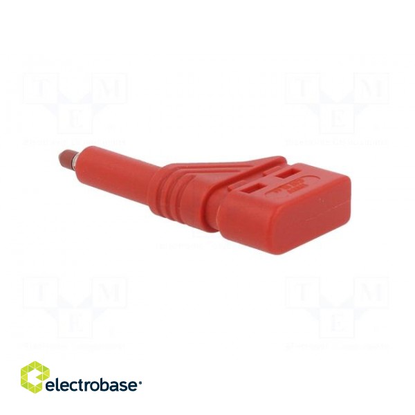 Plug | 4mm banana | 24A | 1kVDC | red | insulated,angled | 0.5÷1.5mm2 фото 4