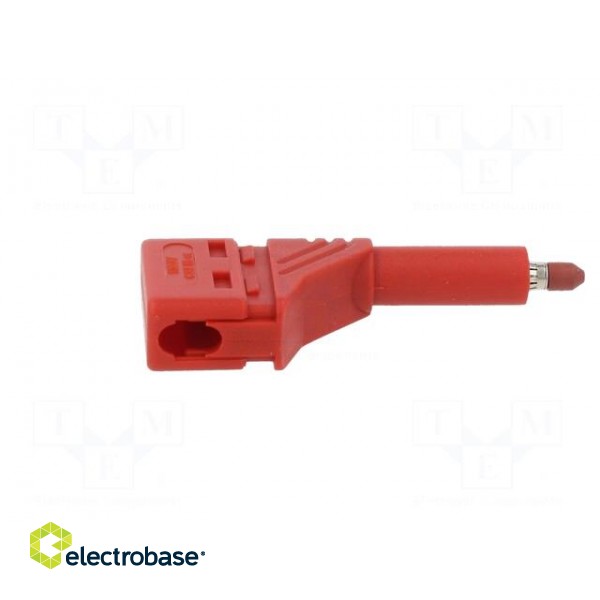 Plug | 4mm banana | 24A | 1kVDC | red | insulated,angled | 0.5÷1.5mm2 фото 7