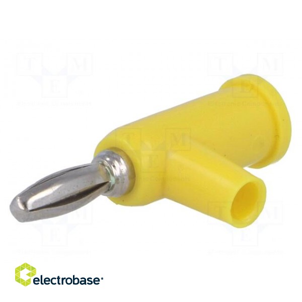 Plug | 4mm banana | 24A | 60VDC | yellow | Connection: 4mm socket | 39mm image 1