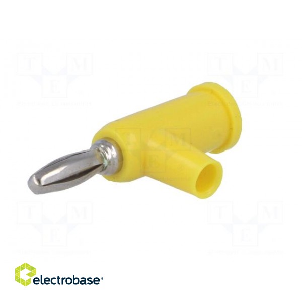 Plug | 4mm banana | 24A | 60VDC | yellow | Connection: 4mm socket | 39mm image 2