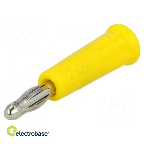 Plug | 4mm banana | 24A | 60VDC | yellow | non-insulated image 1