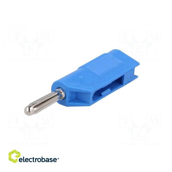 Plug | 4mm banana | 30A | 33VAC | 60VDC | blue | 3mΩ | 2.5mm2 | screw type image 2