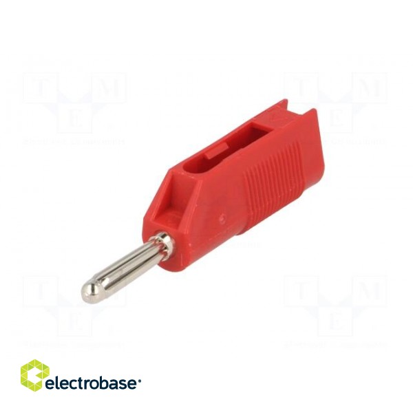 Plug | 4mm banana | 30A | 33VAC | 60VDC | red | 3mΩ | 2.5mm2 | nickel plated image 2