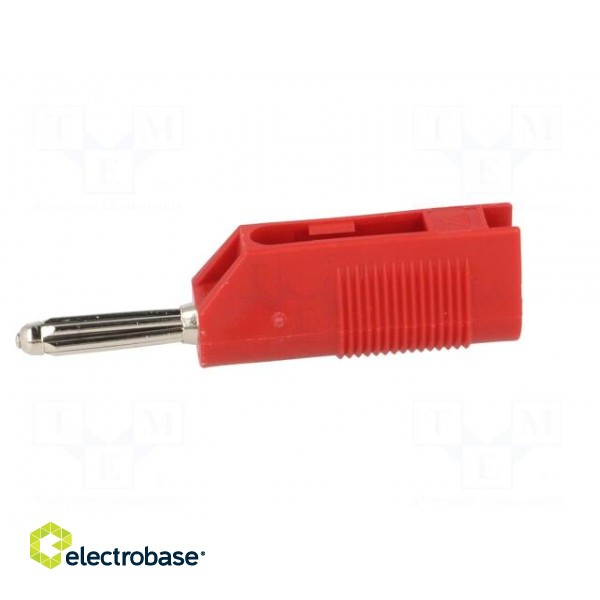 Plug | 4mm banana | 30A | 33VAC | 60VDC | red | 3mΩ | 2.5mm2 | nickel plated image 3