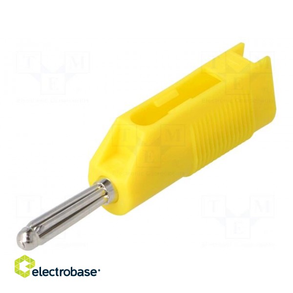Plug | 4mm banana | 30A | 33VAC | 60VDC | yellow | 3mΩ | 2.5mm2 image 1