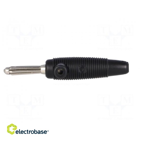 Plug | 4mm banana | 30A | 60VDC | black | 3mΩ | 2.5mm2 | Mounting: on cable image 3