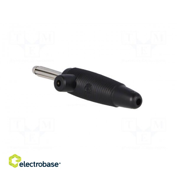 Plug | 4mm banana | 30A | 60VDC | black | 3mΩ | 2.5mm2 | Mounting: on cable image 4