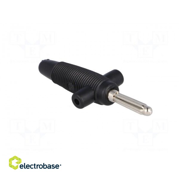 Plug | 4mm banana | 30A | 60VDC | black | 3mΩ | 2.5mm2 | Mounting: on cable фото 8