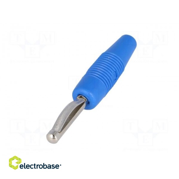 Plug | 4mm banana | 30A | 60VDC | blue | non-insulated | 3mΩ | 2.5mm2 | 51mm фото 2