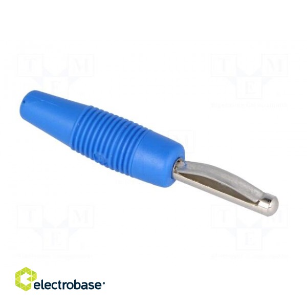 Plug | 4mm banana | 30A | 60VDC | blue | non-insulated | 3mΩ | 2.5mm2 | 51mm фото 8