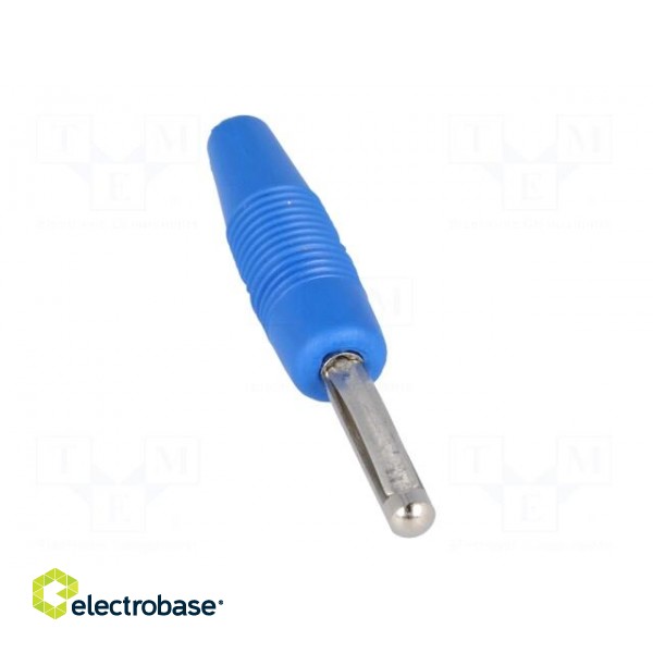 Plug | 4mm banana | 30A | 60VDC | blue | non-insulated | 3mΩ | 2.5mm2 | 51mm фото 9