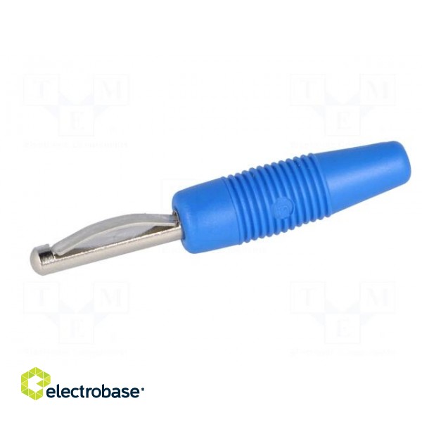 Plug | 4mm banana | 30A | 60VDC | blue | non-insulated | 3mΩ | 2.5mm2 | 51mm image 3