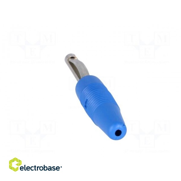 Plug | 4mm banana | 30A | 60VDC | blue | non-insulated | 3mΩ | 2.5mm2 | 51mm фото 5