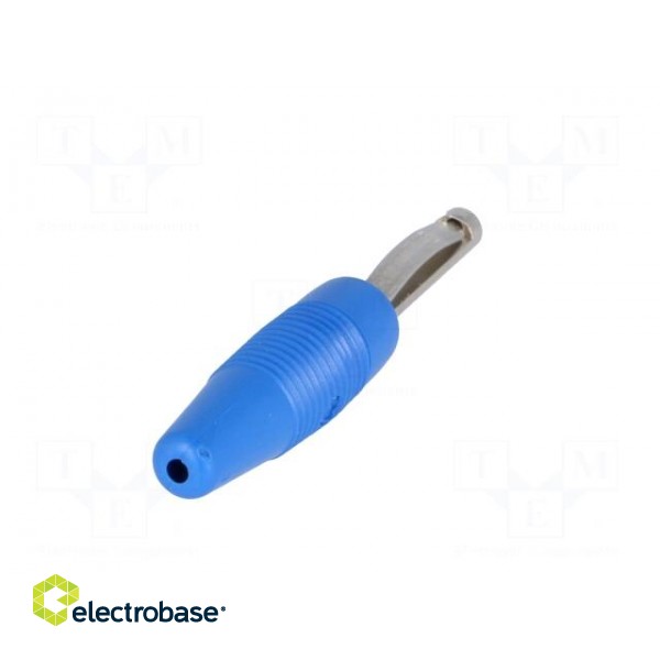 Plug | 4mm banana | 30A | 60VDC | blue | non-insulated | 3mΩ | 2.5mm2 | 51mm фото 6