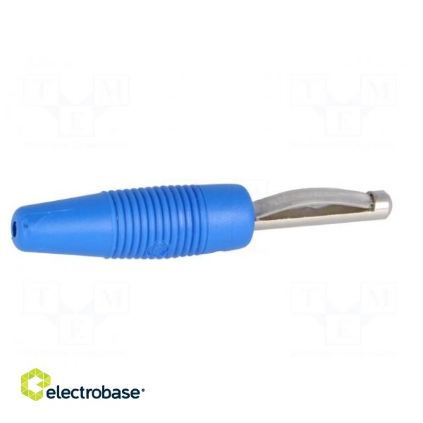 Plug | 4mm banana | 30A | 60VDC | blue | non-insulated | 3mΩ | 2.5mm2 | 51mm фото 7