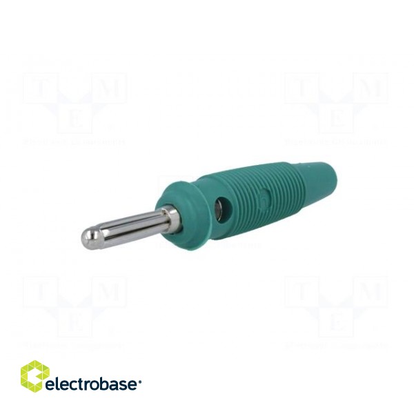 Plug | 4mm banana | 30A | 60VDC | green | 3mΩ | 2.5mm2 | nickel plated фото 2