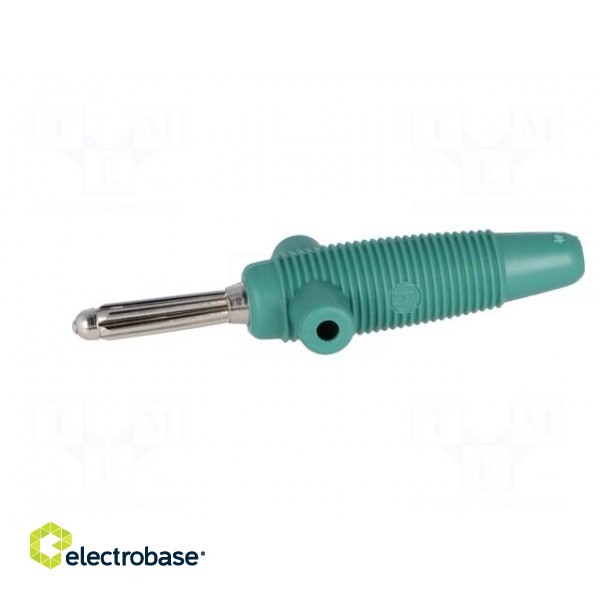 Plug | 4mm banana | 30A | 60VDC | green | 3mΩ | 2.5mm2 | Mounting: on cable image 3