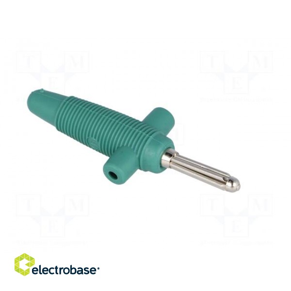 Plug | 4mm banana | 30A | 60VDC | green | 3mΩ | 2.5mm2 | Mounting: on cable фото 8