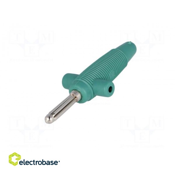 Plug | 4mm banana | 30A | 60VDC | green | 3mΩ | 2.5mm2 | Mounting: on cable фото 2