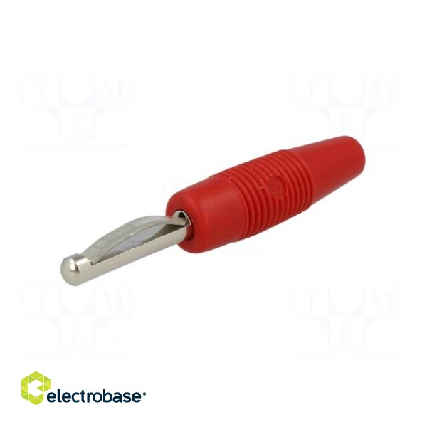 Plug | 4mm banana | 30A | 60VDC | red | non-insulated | 3mΩ | 2.5mm2 | 51mm paveikslėlis 2