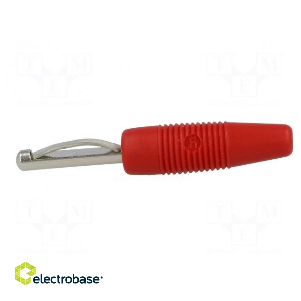 Plug | 4mm banana | 30A | 60VDC | red | non-insulated | 3mΩ | 2.5mm2 | 51mm image 3