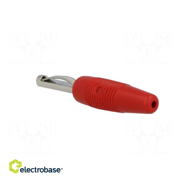 Plug | 4mm banana | 30A | 60VDC | red | non-insulated | 3mΩ | 2.5mm2 | 51mm paveikslėlis 4