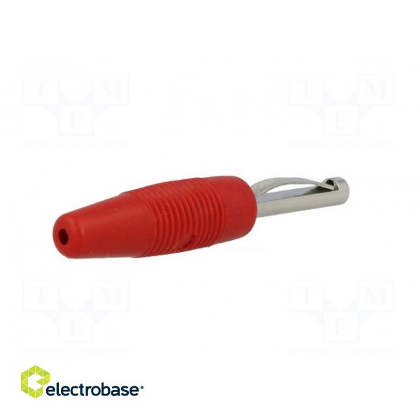 Plug | 4mm banana | 30A | 60VDC | red | non-insulated | 3mΩ | 2.5mm2 | 51mm фото 6