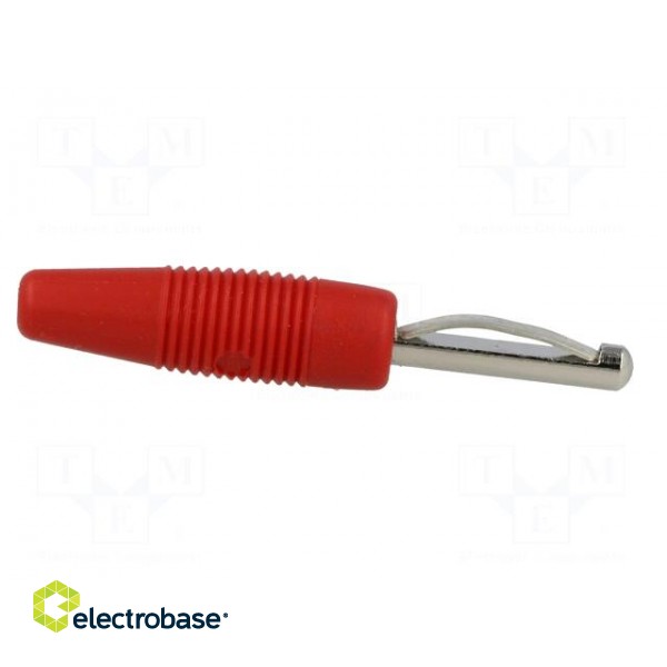 Plug | 4mm banana | 30A | 60VDC | red | non-insulated | 3mΩ | 2.5mm2 | 51mm фото 7