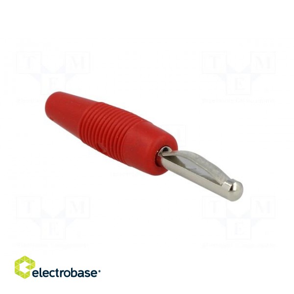Plug | 4mm banana | 30A | 60VDC | red | non-insulated | 3mΩ | 2.5mm2 | 51mm paveikslėlis 8