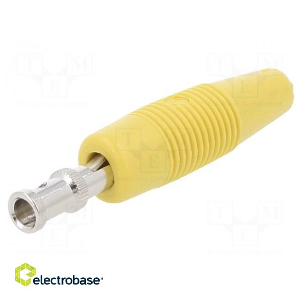 Plug | 4mm banana | 30A | 60VDC | yellow | non-insulated | 3mΩ | 2.5mm2