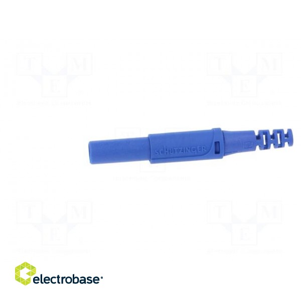 Plug | 4mm banana | 32A | 1kVDC | blue | insulated | Max.wire diam: 4mm image 3