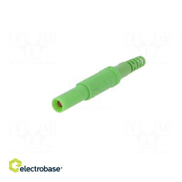 Plug | 4mm banana | 32A | 1kVDC | green | insulated | Overall len: 44.7mm фото 2